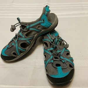 Abeo -Bio System Womens Teal & Grey  Sandals - Great Support-EUC Size 9